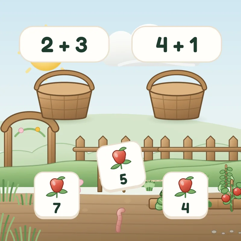 Portada del juego «Suma con Manzanas»